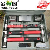 廠家供應(yīng)七件套紅黑包塑柄鍛打汽車修理鈑金工具組套 K7PCS003