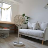 kamomefan日本靜音風扇12寸家用變頻遙控落地式風扇音定時搖頭扇