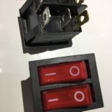 KCD6雙聯(lián)船型開關(guān)6腳2檔帶燈 取暖器電餅鐺油汀電源雙聯(lián)開關(guān)配件