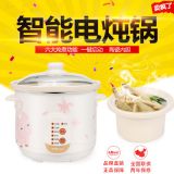 自動保溫電子版白瓷電燉鍋高質(zhì)量版電煮鍋2.5升陶瓷電砂鍋國標(biāo)級