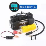 直銷大功率雙缸數顯充氣泵 汽車帶燈輪胎打氣泵 金屬車載充氣
