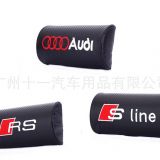 適用奧迪Sline改裝標(biāo)A6LA4LA5A7A8LQ5S5碳纖維汽車頭枕記憶棉用品