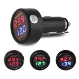 TV新品二合一雙顯 汽車車載USB 2.1A車充點(diǎn)煙器溫度電壓表 溫度計(jì)