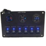 廠家供應(yīng) 汽車改裝車 霧燈組合開關(guān) 6位霧燈開關(guān)車充電壓表