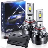 9005 LED解碼前大燈足55W 9000lm雙銅管滾珠風扇無極性驅(qū)動