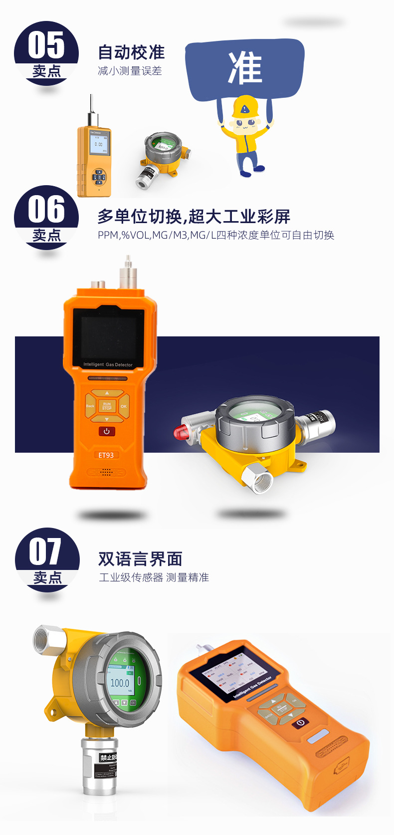 氧氣氨氣氯氣四合一氣體檢測儀 二氧化碳硫化氫