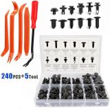 240PCS盒裝卡扣適用于本田豐田汽車12種混合裝尼龍240PCS盒裝卡扣