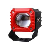 大鋼炮摩托車射燈 電動(dòng)車摩托車雙色射燈透鏡前照大燈改裝led車燈