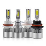 C6 汽車led大燈 前大燈H4車燈 H7 H11 H1 9004一套價(jià)高瓦數(shù)