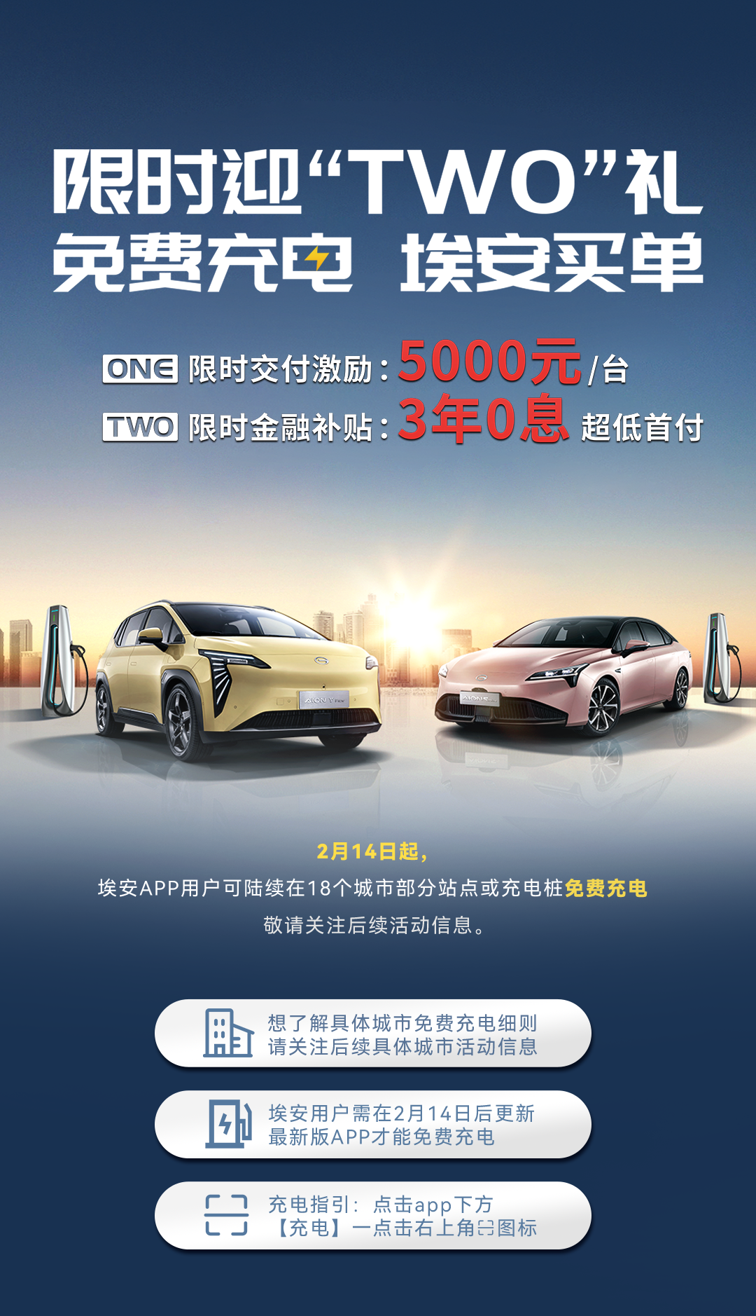 廣汽埃安在18個城市開放兩個半月的免費(fèi)充電站